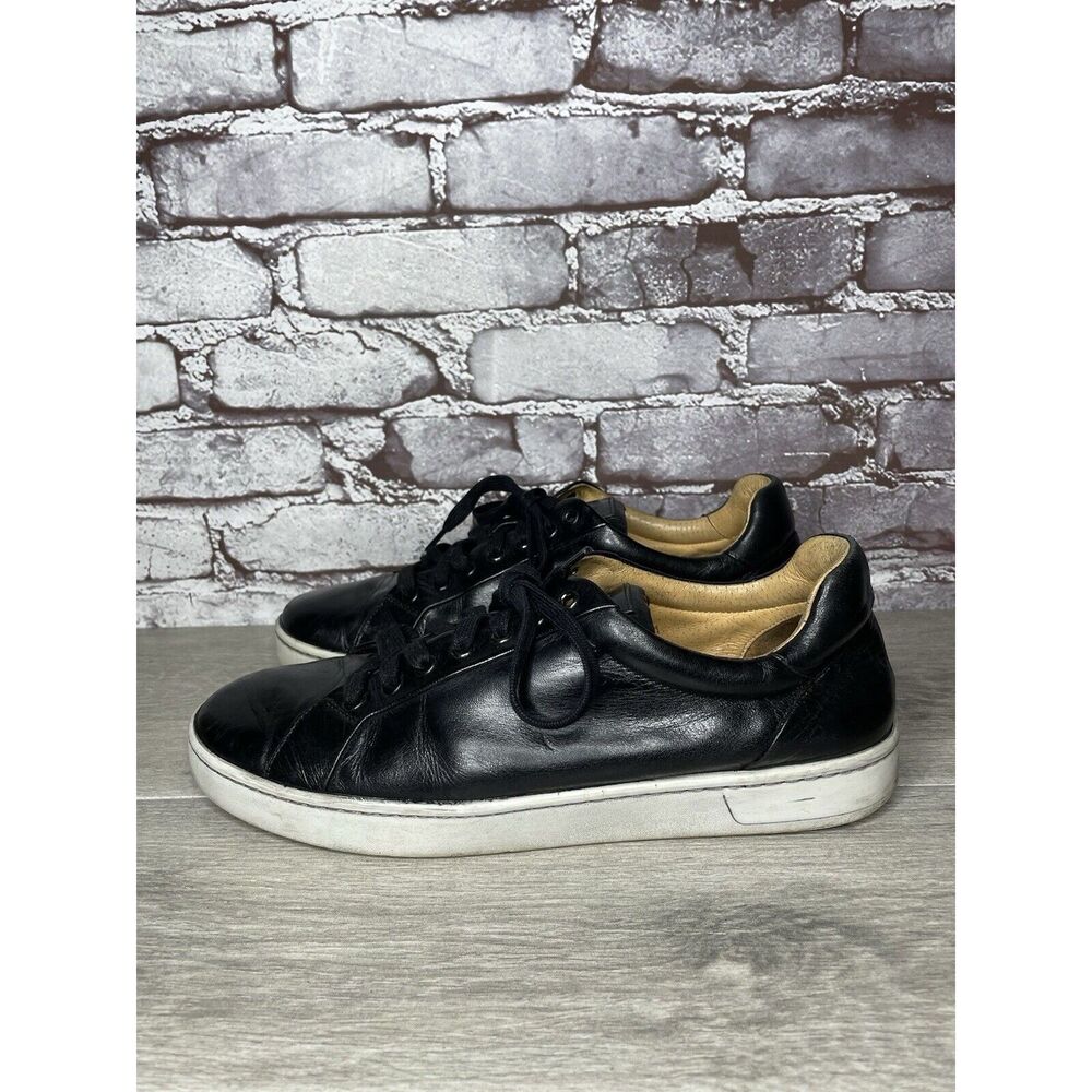 Magnanni Elonso Black Leather Casual Lace Up Low Top Sneakers Men Sz 10M US/43EU